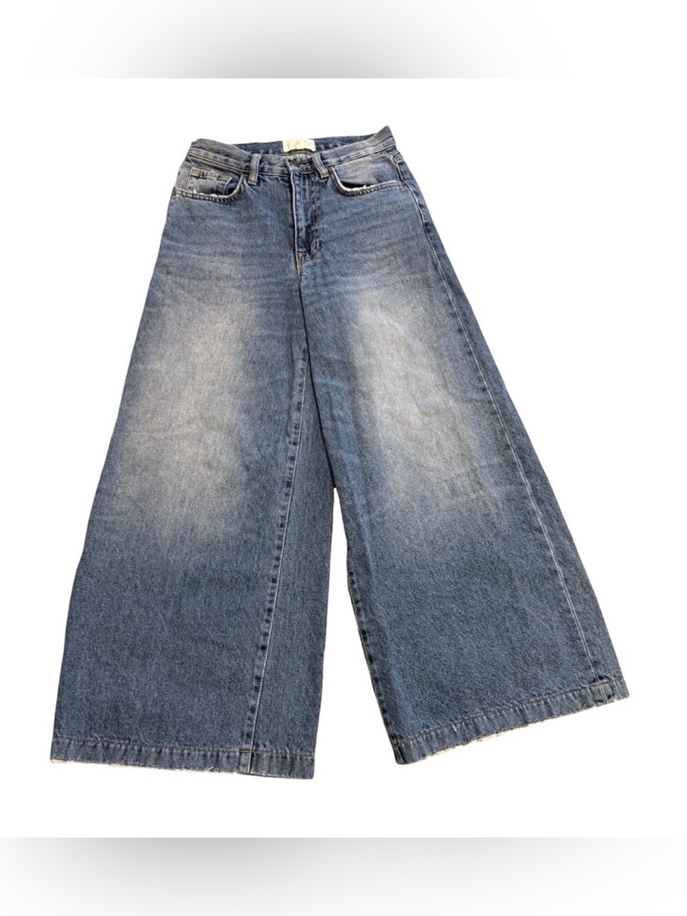 Current Elliott The Dusty Wide Leg Crop Jeans Womens 25 High Rise